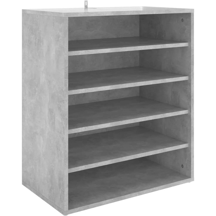 vidaXL Тумба для взуття з 5 полицями, настінна, бетонно-сіра, 60x35x70 см, ДСП