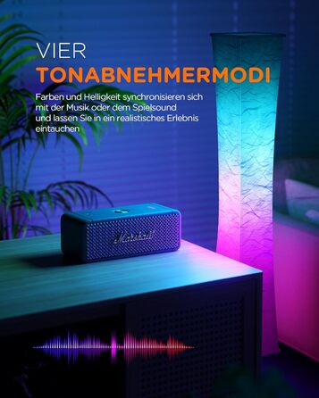 Торшер tomons для вітальні, диміруємий RGB LED з пультом та музичною синхронізацією, лампа для читання з білим текстильним абажуром для спальні та дитячої кімнати