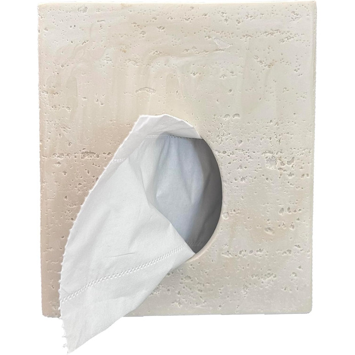 Декоративний чохол для коробки серветок Kleenex Hymmah, квадратний з підносом, бежевий — органайзер для тумірки, вітальні та офісу