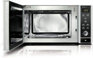 Мікрохвильова піч CASO MCG30 Chef 3-в-1 з грилем і конвекцією, 2200 Вт, 30 л, нержавіюча сталь, духовка, діаметр тарілки 31,5 см