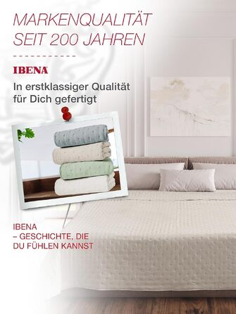 Постільна покривало Ibena Arles стібане для одномісного ліжка, 140x210 см, колір зелений