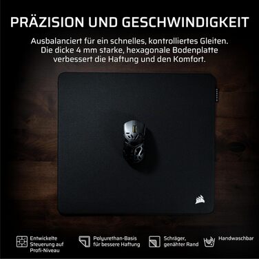 Ігровий килимок для миші Corsair MM PRO Control, середній розмір (450 x 400 мм), чорний