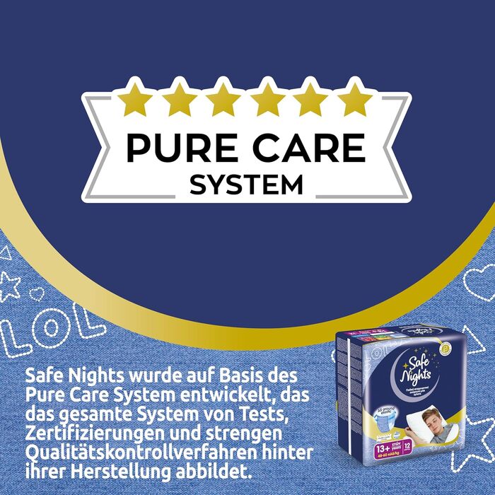 Нічні трусики Babylino Safe Nights для хлопчиків 8-13 років (30-48 кг), підгузки на ніч, 84 шт.