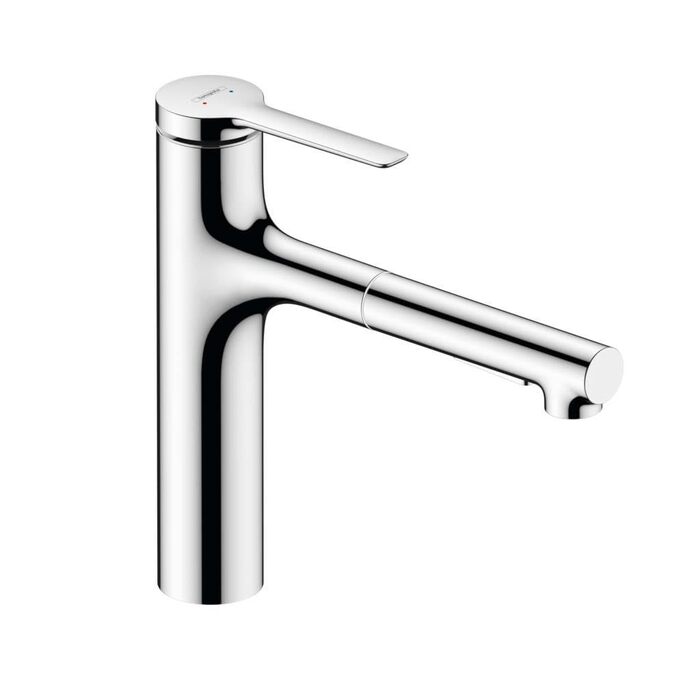 Змішувач кухонний Hansgrohe Zesis M33 з висувним душем, 2 режими, високий вилив 160 мм, поворотний на 150°, хром (74800000)