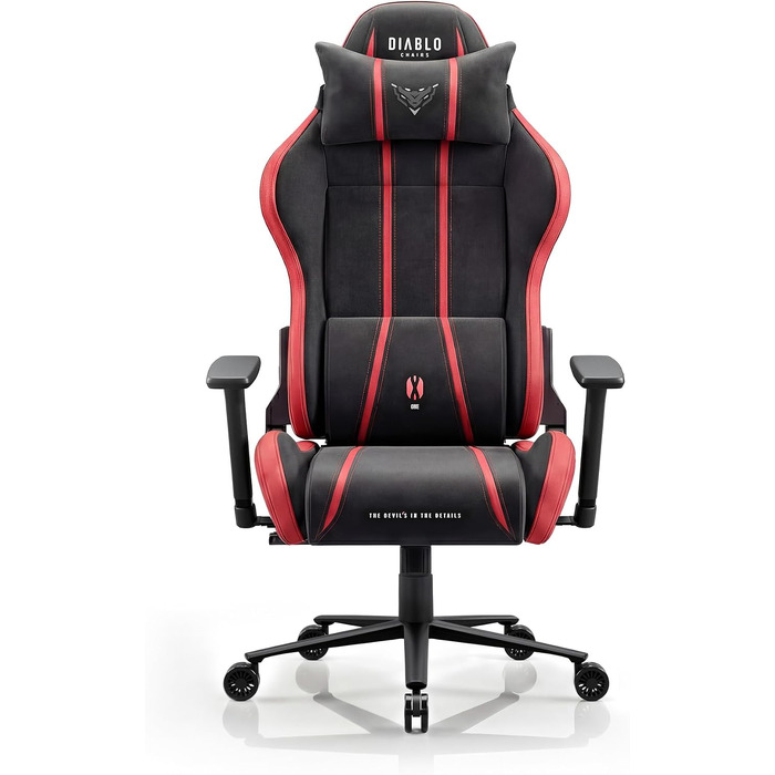 Ігрове крісло Diablo Gaming тканинне для дітей та підлітків, з 3D-підлокітниками, розмір L, колір Bloody Mary