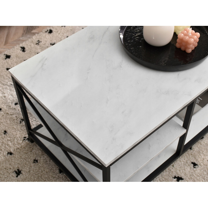 Журнальний стіл Mebel-Partner прямокутний, 100 x 50 x 43 см, білий