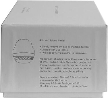 Електричний машинка для видалення катишків Steamery Pilo 1, акумуляторна, USB зарядка, сіра, для одягу та текстилю