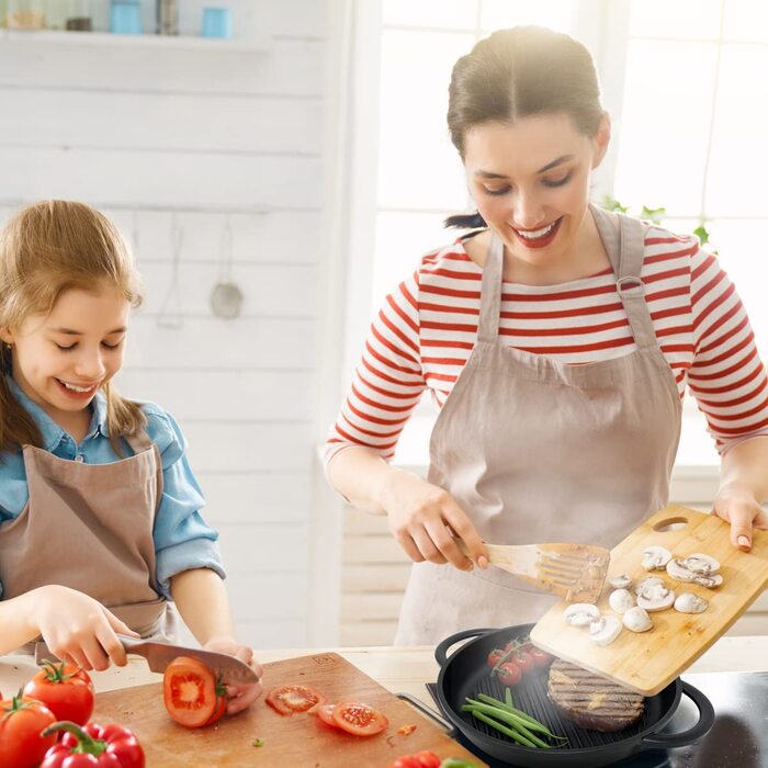 Гриль-сковорода Joeji's Kitchen для індукції з кришкою, 27 см, алюмінієва антипригарна, без ПФОК, для стейків