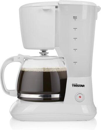 Кавоварка Tristar CM-1252, 1,25 л, 10-12 чашок, для дому і кемпінгу, біла