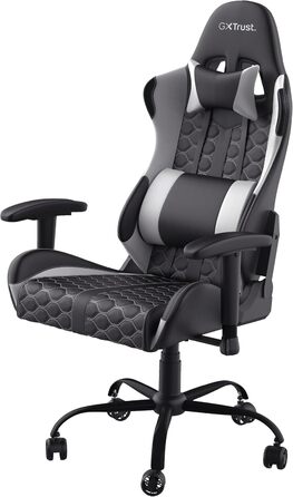Ігрове крісло Trust Gaming GXT 708W Resto, біле, 360° обертання, знімні подушки, регульована висота, офісне крісло для комп'ютера