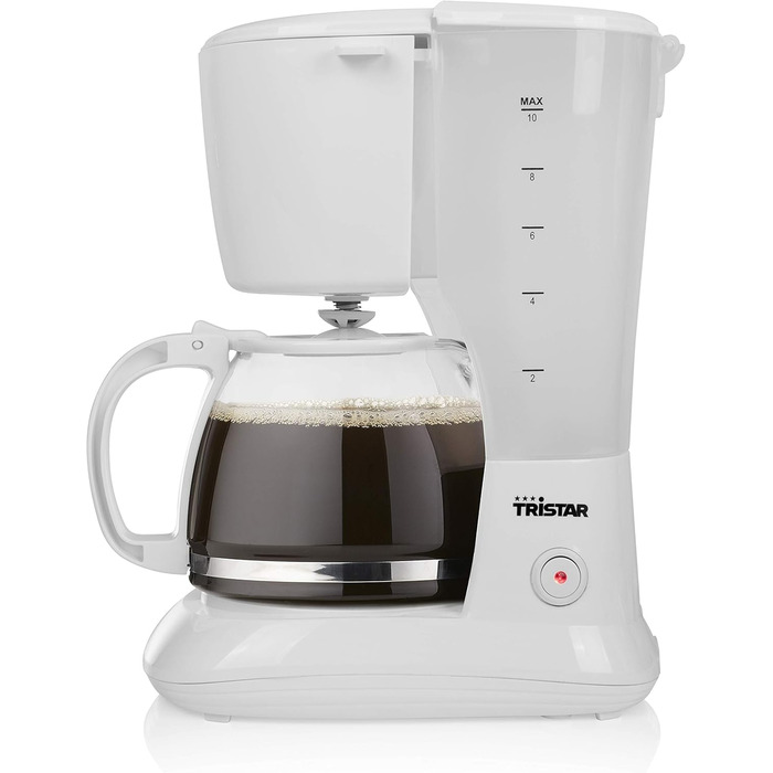 Кавоварка Tristar CM-1252, 1,25 л, 10-12 чашок, для дому і кемпінгу, біла