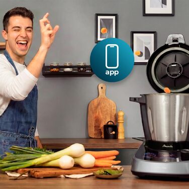 Кухонний комбайн Cecotec Mambo Touch Daily: 37 функцій, керування через WLAN App, чаша з нержавіючої сталі 3.3 л, вбудовані ваги, 10 рівнів нагріву