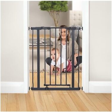 Захисні дверні та сходинкові бар'єри Dreambaby AVA Slimline 61-68 см, білі/вугільні - з механізмом затискання