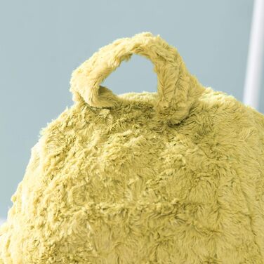 Дитячий мішок-кріселко Lumaland Fluffy, 60x45 см, жовтий, 120 л, м'який плюшевий чохол, знімний, для хлопчиків і дівчаток