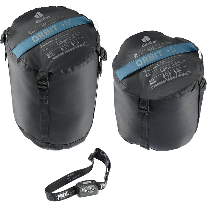 Спальний мішок deuter Orbit +5° EL для туризму, синтетичний, збільшений розмір
