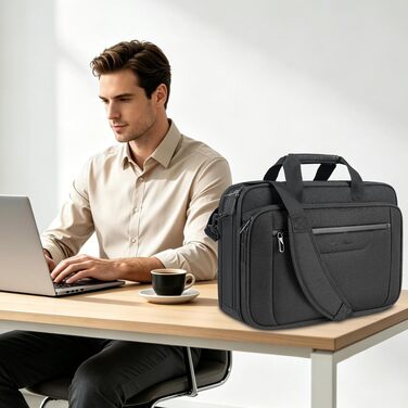 Сумка для ноутбука VANKEAN Premium Briefcase, чохол-кейс для ноутбука до 15.6 дюймів, чорний