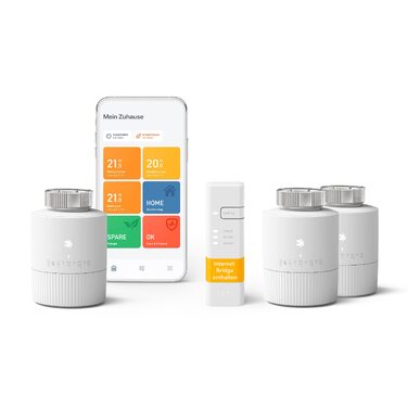 Стартовий набір tado° X Smart Radiator Thermostat Trio Pack: 3 термостати для радіаторів, Bridge X та бездротовий датчик температури
