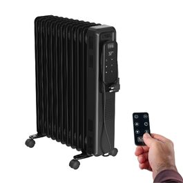 Масляний радіатор BLACK+DECKER BXRA2300E, 2500 Вт, 11 секцій, з термостатом та захистом від перегріву, чорний