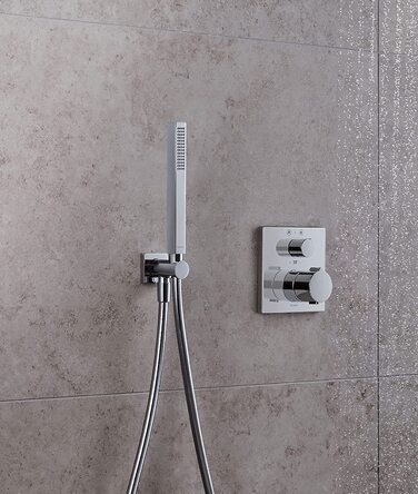 Душова лійка Duravit Universal, квадратна, режим Rain, легке очищення, хромована, без шланга