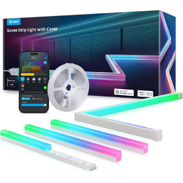 Розумна RGBIC LED стрічка Govee 10 м з профілем, керування через Alexa, Google Assistant і додаток, для спальні, підсвітки меблів, 64 сцени