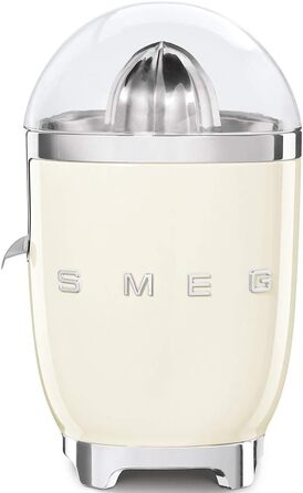 Електрична цитрусова соковижималка SMEG CJF11, 70 Вт, кремова, некапельний носик, універсальний конус, нержавіюча сталь