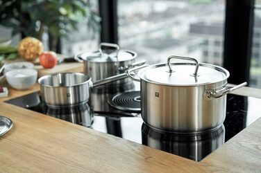 Набір каструль ZWILLING Twin Classic 5-ти частинний, з кришкою, для індукційних плит, не покритий, з нержавіючої сталі, срібний