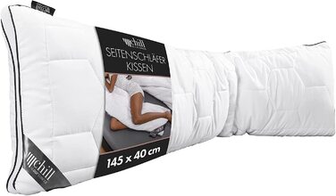 Ортопедична подушка для сну chill SLEEPLONGER 40x145 см – подушка для вагітних і для сну на боці, 100% веганська, дихаюча, знімний чохол, 800 г наповнювача