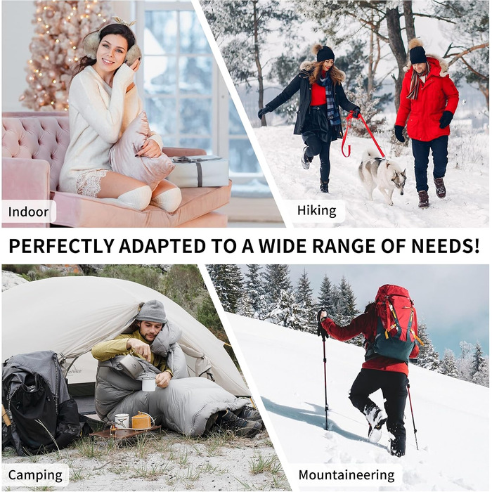 Ультралегкий спальний мішок Naturehike CW400 RDS пух, 4 сезони, компактний для кемпінгу та подорожей, сірий, розмір M (температура комфорту 6°C)