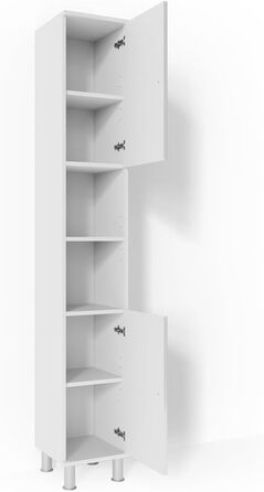 Високий шафа для ванної Vicco Fynn, білий глянець, 30x190 см