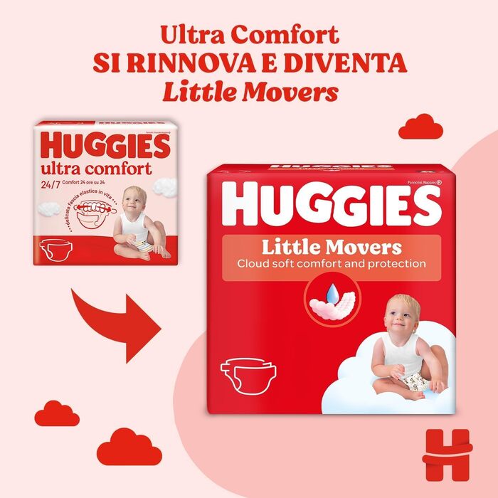 Підгузки Huggies Little Movers розмір 5 (11-25 кг), суперпоглинаючі, дизайн Disney, Giga-Pack, 126 шт.