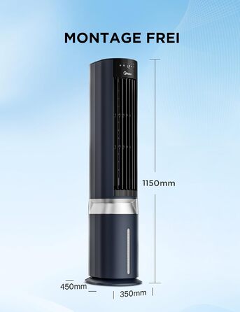 Мобільний випарний охолоджувач повітря Midea Sensicool 7л з сенсорним дисплеєм та 6 швидкостями