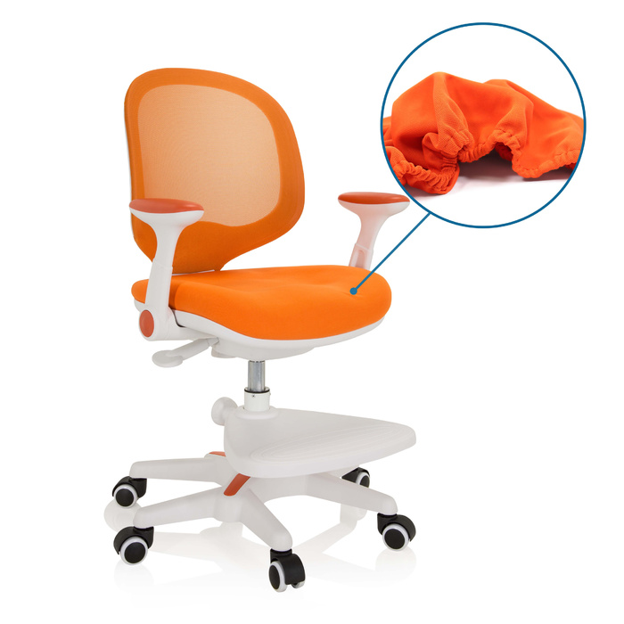 Дитячий стілець / дитячий письмовий стілець KID ERGO зростаюча тканина/сітка помаранчева hjh OFFICE