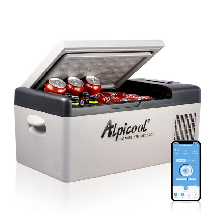 Автомобільний холодильник Alpicool C15 15л 12V/220V - портативний міні-холодильник для авто, кемпінгу, човна з USB, -20°C - +20°C