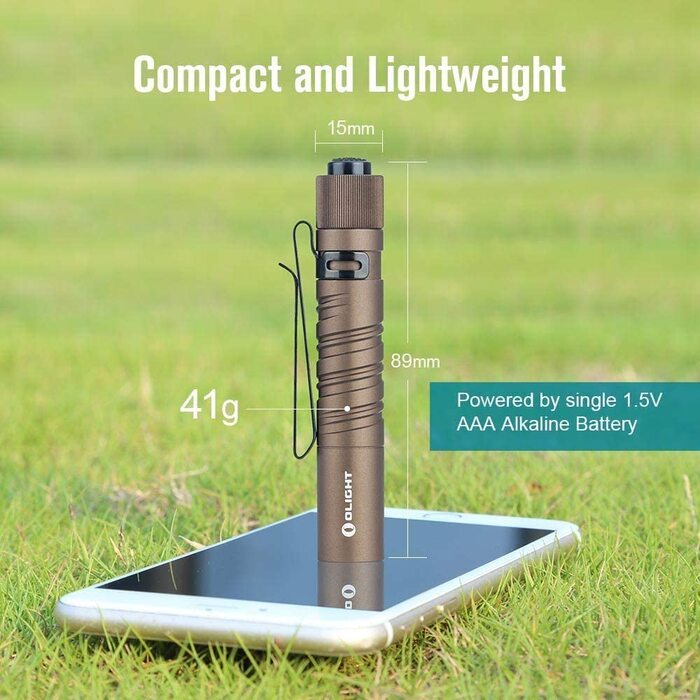 Ліхтарик OLIGHT I3T Mini LED 180 люмен, 60 м, водонепроникний IPX8, компактний, на AAA батарейці, для кемпінгу, полювання, outdoor та екстрених ситуацій (чорний)