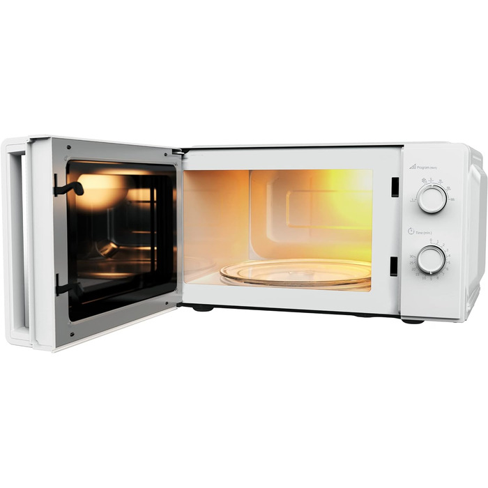 Мікрохвильова піч Beko MOC20100WFB 20 л, 700 Вт, біла, з таймером до 30 хв, 5 режимів, функції розморожування та підігріву, механічне керування, тарілка 24,5 см