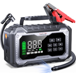 Пусковий пристрій (бустер) для авто 8000A з компресором 160 PSI та Powerbank, чорний