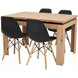 Набір з 4 стільців та столу 80x120 у скандинавському стилі ARTISAN SALON