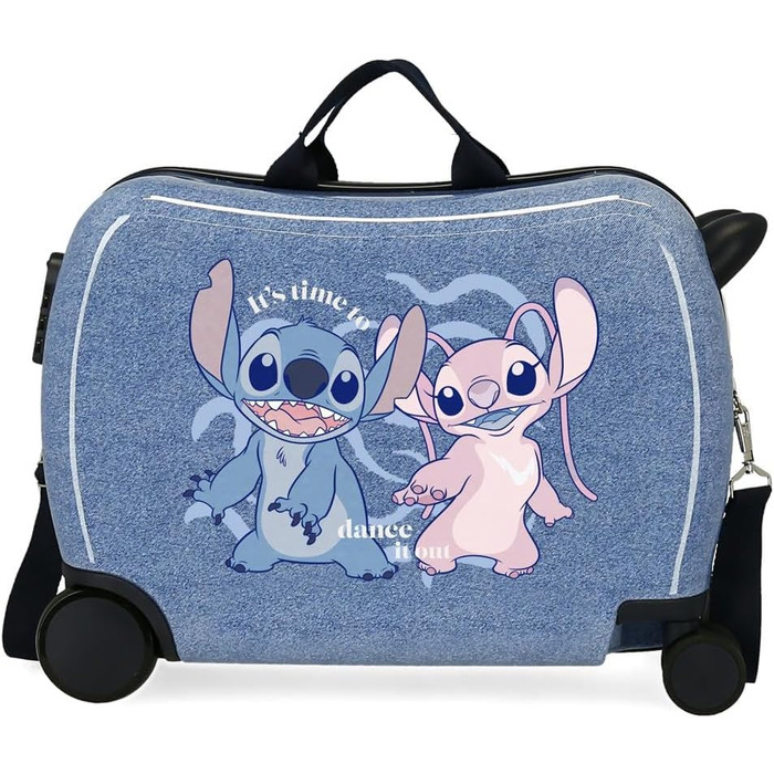 Дитяча валіза Disney Stich Dance it out, жорсткий ABS, 50x38x20 см, 34 л, 1,8 кг, 2 колеса, синя