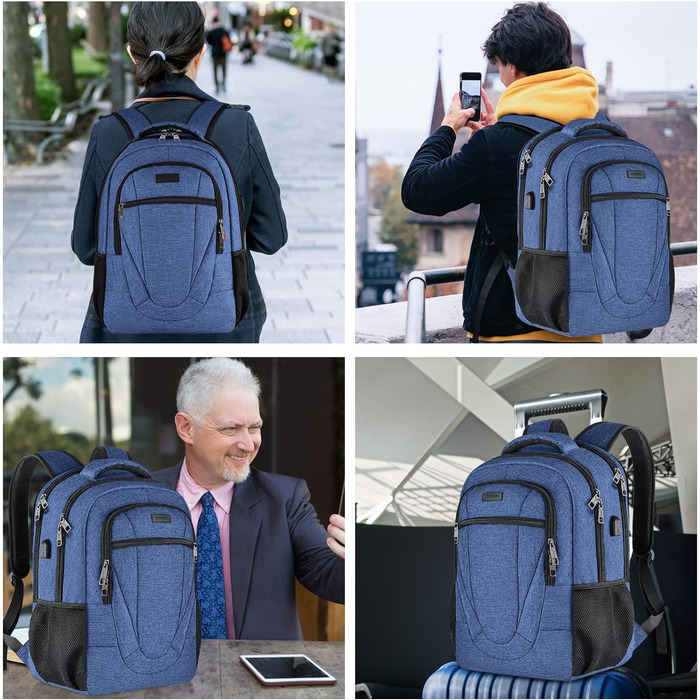 Водонепроникний рюкзак BIKROD для чоловіків і жінок, шкільний та підлітковий рюкзак 17,3'' з USB, антивикрадна кишеня, бежевий
