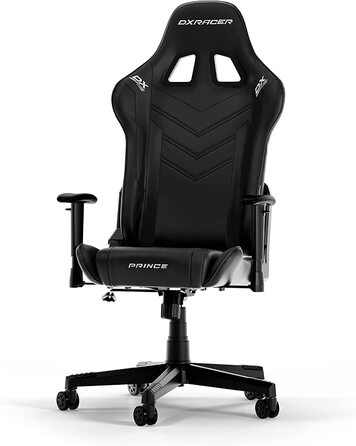 Ігрове крісло DXRacer PRINCE L чорне, штучна шкіра, оригінал