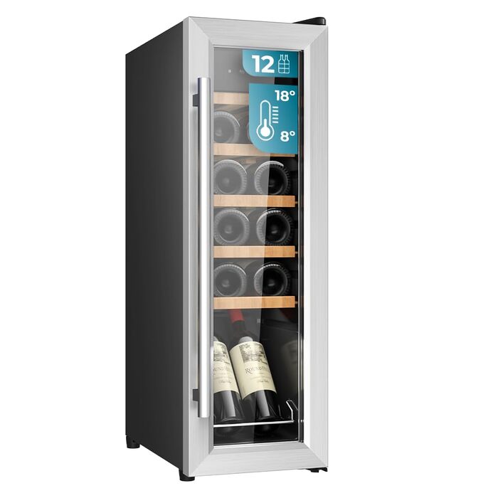 Винний шаф для 24 пляшок Cecotec Bolero GrandSommelier 2050 Black - компресорний, 5-18°C, низький рівень шуму