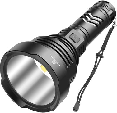 WholeFire Ліхтар LED XHP90 100000 люменів, тактичний, USB-зарядка, 5 режимів, водонепроникний IP65, для поліції, армії, пошуковий, з акумулятором
