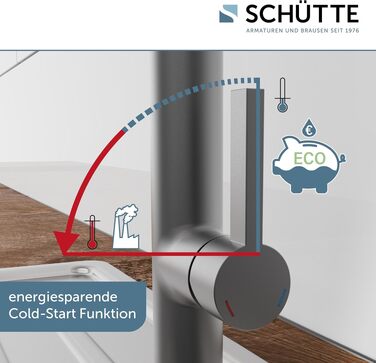 Змішувач кухонний SCHÜTTE Miami 79142 графіт, з висувним душем, одинарний важіль