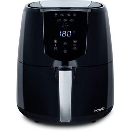 Безмасляна фритюрниця H.KOENIG FRY800, 4 л, 7 програм, сенсорне управління, регулювання температури 80-200°C, знімний кошик, 1400 Вт, можна мити в посудомийній машині