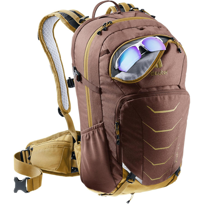 Жіночий велосипедний рюкзак Deuter Attack 18 SL з протектором, колір Raisin-almond, 18 л