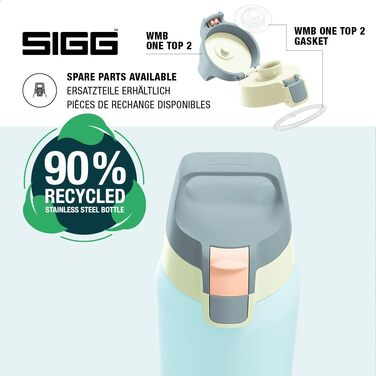 Спортивна пляшка для води Sigg Shield ONE з нержавіючої сталі для газованих напоїв, герметична, BPA-free, 0.75 л, колір Breeze