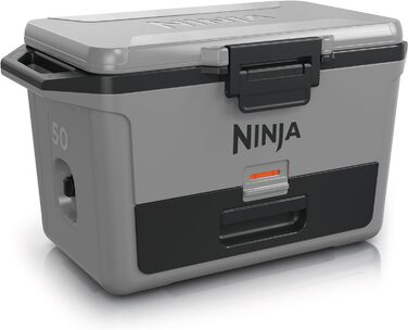 Преміум ізотермічний контейнер Ninja FrostVault 47 л, тримає лід до 6 днів, інтегрована суха шухляда, холодильна температура, вміщує 80 банок, сланцево-сірий