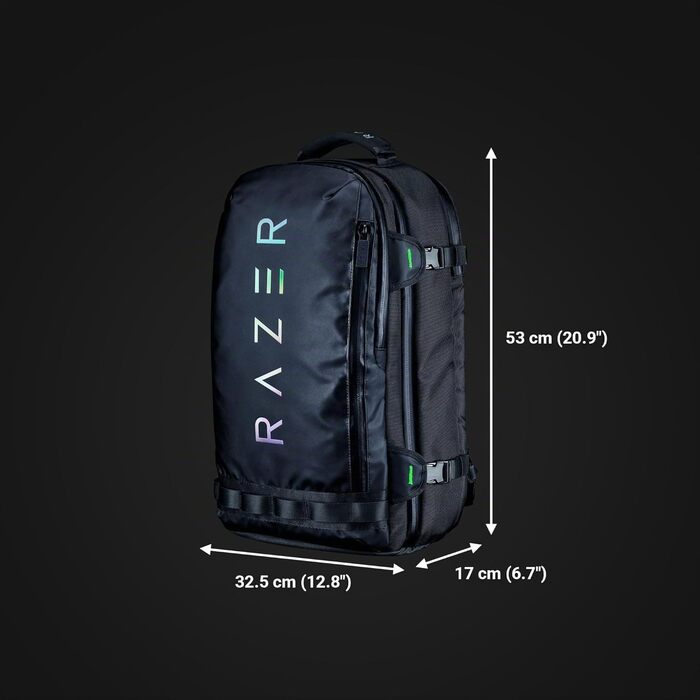 Ігровий рюкзак Razer Rogue V3 для ноутбука до 17.3 дюймів, зносостійкий поліестер, чорний/Chroma