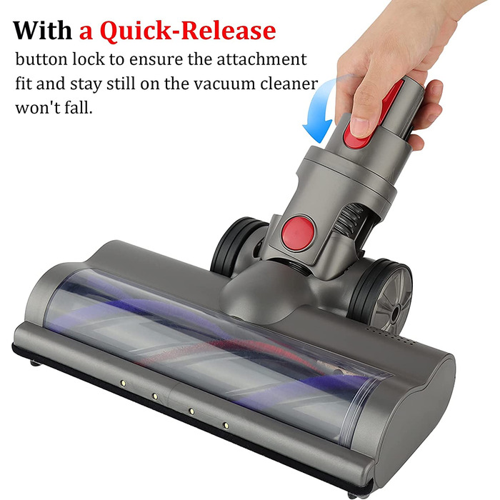 Турбощітка для підлоги з прямим приводом для пилососів Dyson V7/V8/V10/V11/V15, насадка для килимів з коротким ворсом і твердих підлог