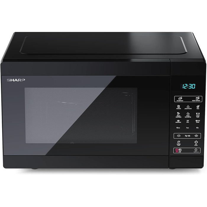 Мікрохвильова піч SHARP MS51EB, 900 Вт, 5 режимів, розмір 51,3x30,6x39,4 см, чорна, з функцією розморожування